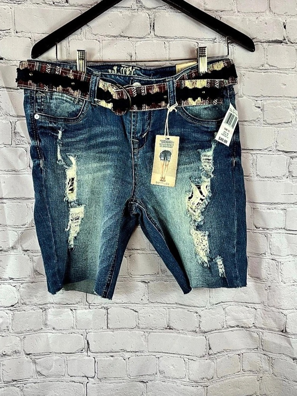 WallFlower Legendary Fit bermuda Jean Shorts jorts jr 13 boho western festival